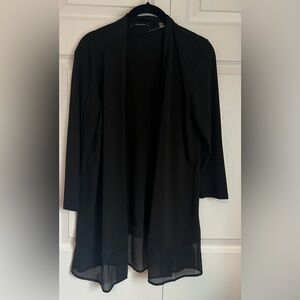 Women's T Tahari Open Long Sleeved Cardigan W/Sheer Bottom